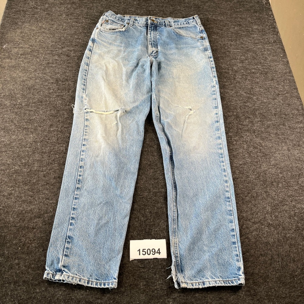 Carhartt Jeans Thrashed Mens 36x34 Blue Denim Cotton Distressed Grunge a
Relaxed
